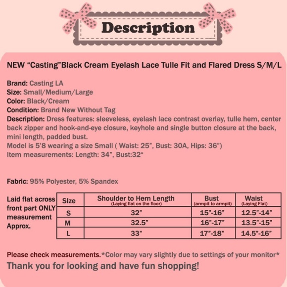 Black Cream Eyelash Lace Tulle Cocktail Cute Dress - Picture 8 of 8